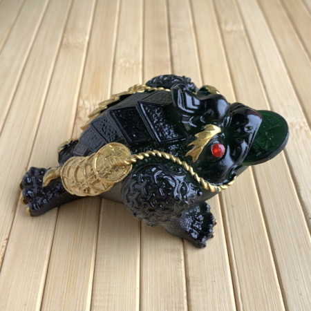 Чайная фигурка зеленая трехлапя жаба